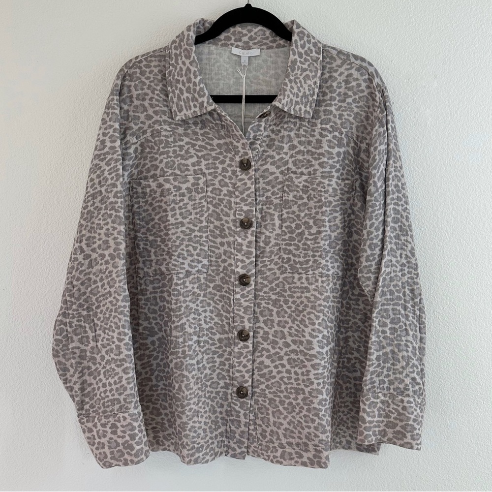 NWT Calme by Johnny Was Leopard Print Shacket - Size M